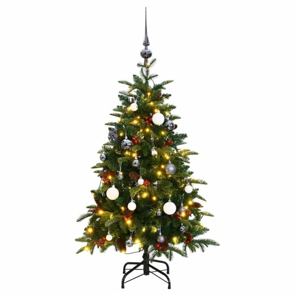 vidaXL Kunstig hengslet juletre med 150 LED og kulesett 120 cm