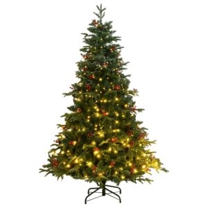 vidaXL Kunstig hengslet juletre 300 LED 180 cm