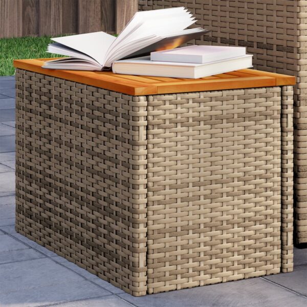 vidaXL Hagebord 2 stk beige 55x34x37 cm polyrotting heltre