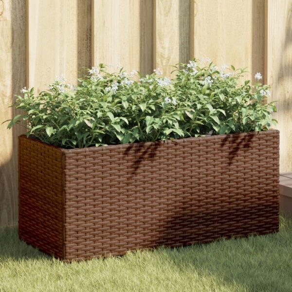 vidaXL Plantekasser med 2 potter 2 stk brun 72x30x32 cm polyrotting