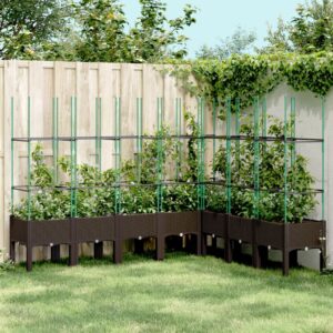 vidaXL Plantekasse med espalier brun 200x160x142