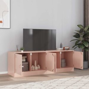 vidaXL TV-benker 2 stk rosa 67x39x44 cm stål