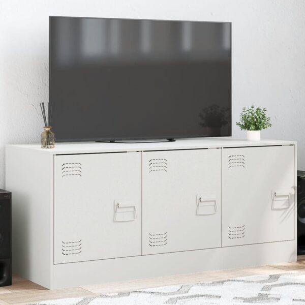 vidaXL TV-benk hvit 99x39x44 cm stål