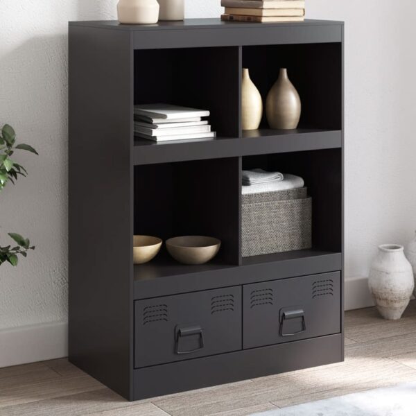 vidaXL Highboard svart 67x39x95 cm stål