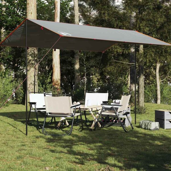 vidaXL Campingpresenning grå og oransje 400x294 cm vanntett