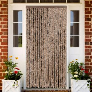 vidaXL Fluegardin beige og mørkebrun 90x200 cm chenille