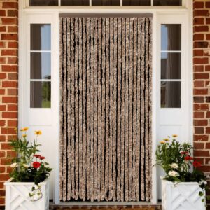 vidaXL Fluegardin beige og mørkebrun 100x200 cm chenille