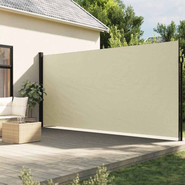 vidaXL Uttrekkbar sidemarkise kremhvit 200x300 cm