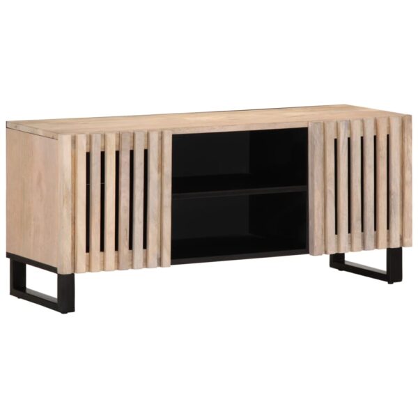 vidaXL TV-benk hvit 105x34x46 cm grovt heltre mangotre