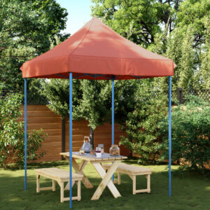 vidaXL Sammenleggbart partytelt pop-up terrakotta 200x200x306 cm