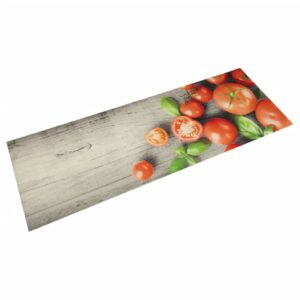 vidaXL Kjøkkenteppe vaskbar Tomatoes 60x180 cm fløyel