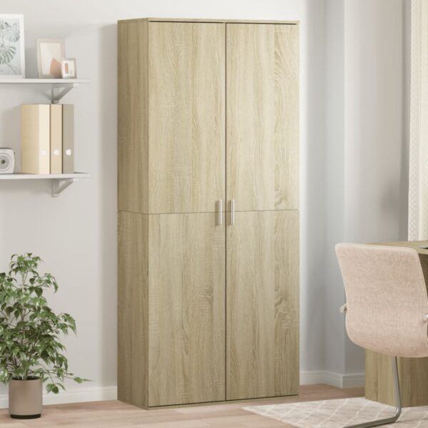 vidaXL Highboard sonoma eik 80x35x180 cm konstruert tre