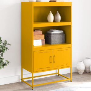 vidaXL Highboard sennepsgul 68