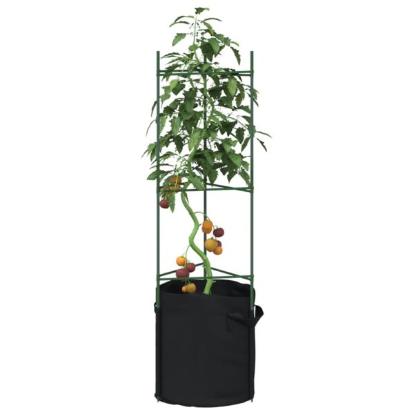 vidaXL Tomatbur med planteposer 4 stk 116 cm stål og PP