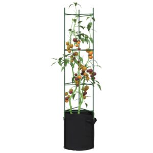 vidaXL Tomatbur med planteposer 4 stk 154 cm stål og PP