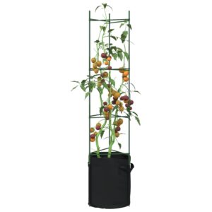 vidaXL Tomatbur med planteposer 6 stk 154 cm stål og PP