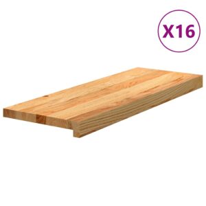 vidaXL Trappetrinn 16 stk lysebrun 70x25x2 cm heltre eik