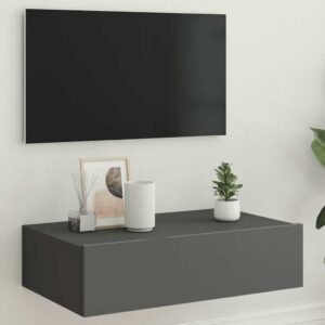 vidaXL TV-benk med LED-lys grå 60x35x15