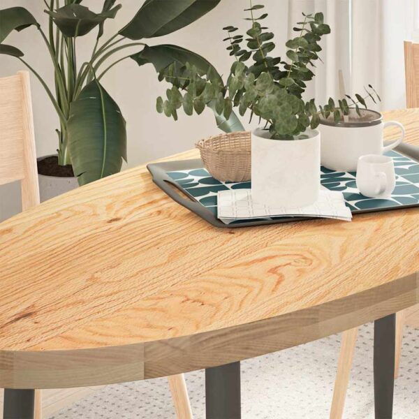 vidaXL Bordplate 140x60x4 cm oval heltre eik