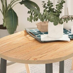 vidaXL Bordplate 100x50x2 cm oval heltre eik