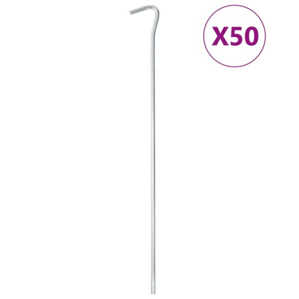 vidaXL Teltplugger 50 stk 30 cm Ø7 mm galvanisert stål