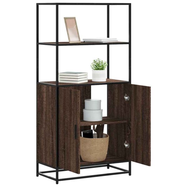 vidaXL Highboard brun eik 68x35x139 cm konstruert tre og metall