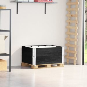 vidaXL Pallekarmer 2 stk svart 80x60 cm heltre furu