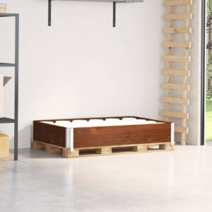 vidaXL Pallekarmer brun 120x80 cm heltre furu