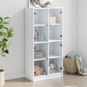 vidaXL Highboard med dører hvit 68x37x142 cm konstruert tre