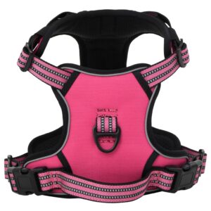 vidaXL Hundesele med reflekterende striper justerbar rosa S