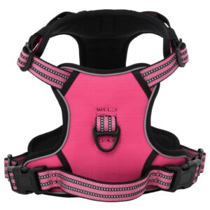 vidaXL Hundesele med reflekterende striper justerbar rosa XL