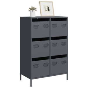 vidaXL Highboard antrasitt 68x39x101