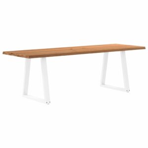 vidaXL Spisebord med naturlig kant 240x80x74 cm heltre eik