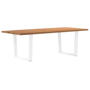 vidaXL Spisebord med naturlig kant 240x100x74 cm heltre eik