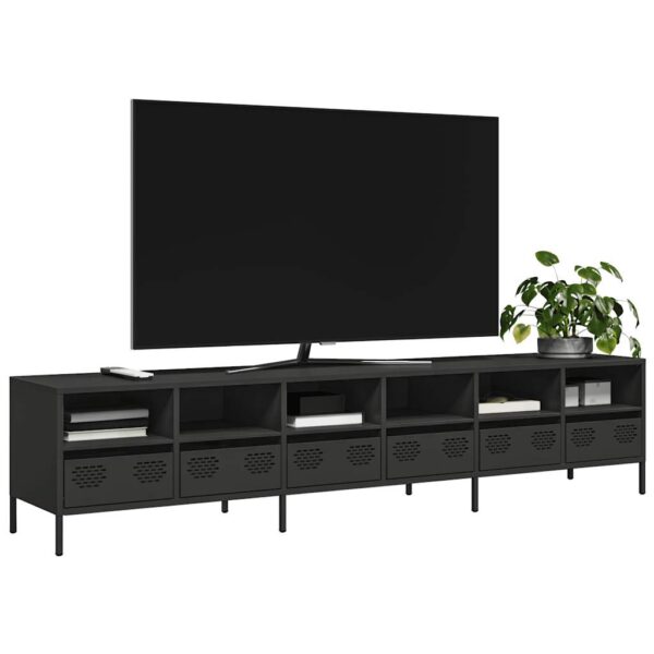 vidaXL TV-benk svart 202x39x43