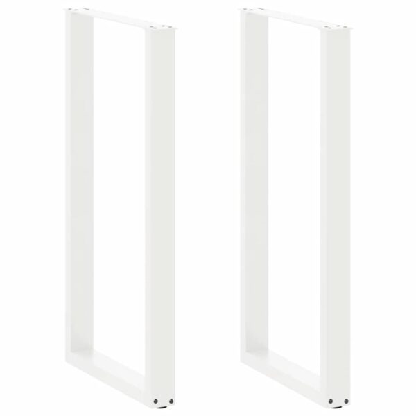 vidaXL Salongbordben U-formet 2 stk hvit 60x(110-111) cm stål