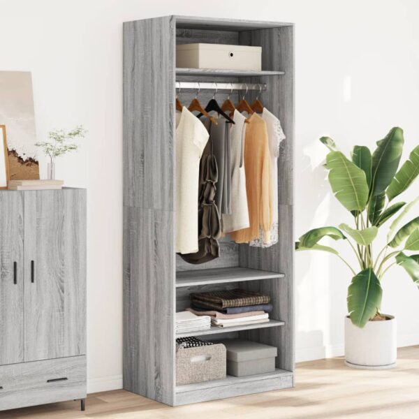 vidaXL Garderobe grå sonoma 80x50x200 cm konstruert tre