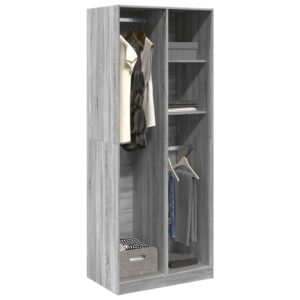 vidaXL Garderobe grå sonoma 80x50x200 cm konstruert tre