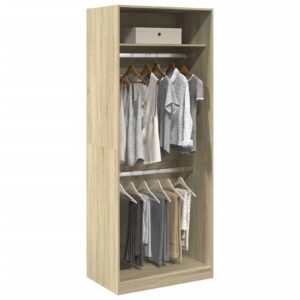 vidaXL Garderobe sonoma eik 80x50x200 cm konstruert tre