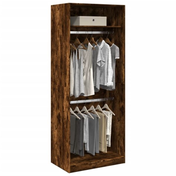 vidaXL Garderobe røkt eik 80x50x200 cm konstruert tre