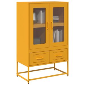 vidaXL Highboard sennepsgul 68x39x111