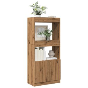 vidaXL Highboard artisan eik 63x33x140 cm konstruert tre