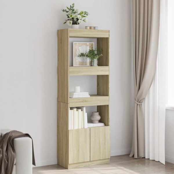 vidaXL Highboard sonoma eik 63x33x180 cm konstruert tre