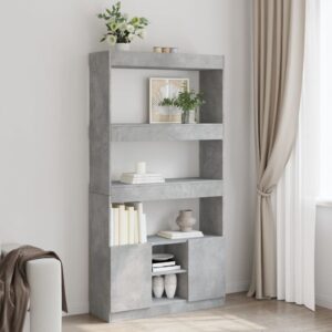 vidaXL Highboard betonggrå 92x33x180 cm konstruert tre