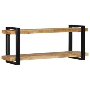 vidaXL Vegghylle 110x33x45 cm grovt heltre mangotre