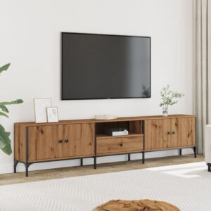 vidaXL TV-benk med skuff artisan eik 200x25x44 cm konstruert tre