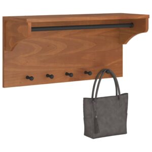 vidaXL Veggmontert knaggrekke SANDNES 87x30x42 cm heltre furu