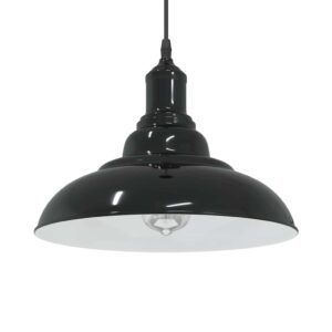 vidaXL Pendellampe høydejusterbar E27 glans svart Ø 31 cm metall