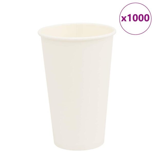 vidaXL Papir kaffekopper 1000 stk 16oz 400 ml hvit