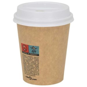 vidaXL Papir kaffekopp lokk Ø80 mm 8oz 1000 stk hvit plast